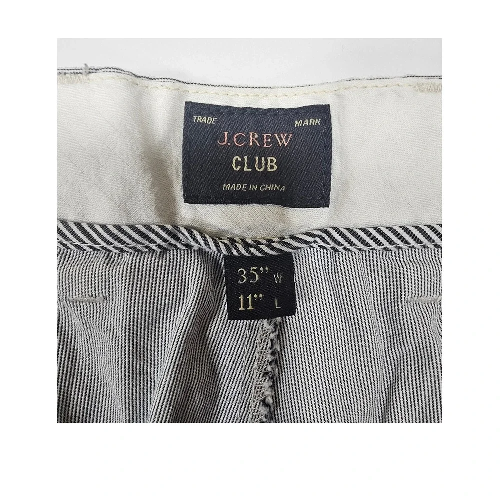 J.Crew‎ Club Men's Grey White Micro Stripe Chino Shorts Size 35W 11 Inseam